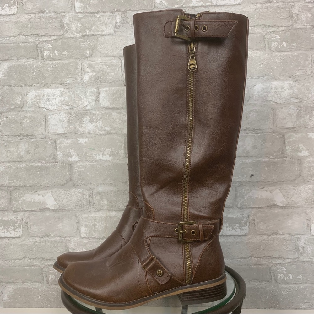 Guess Fall Brown Zip Up Boots 6.5 M